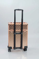 Rose Gold Makeup Storage Vanity Trolley Bag with wheels Model 3599