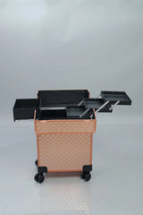 Rose Gold Makeup Storage Vanity Trolley Bag with wheels Model 3599