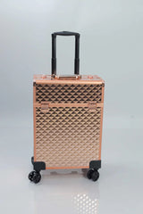 Rose Gold Makeup Storage Vanity Trolley Bag with wheels Model 3599
