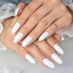 Stiletto Nail Tips 500Pcs Short Sharp Ending False Acrylic Nails Tip Half Cover 10 Sizes with Box for Nail Salons Home DIY (Natural)