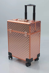 Rose Gold Makeup Storage Vanity Trolley Bag with wheels Model 3599